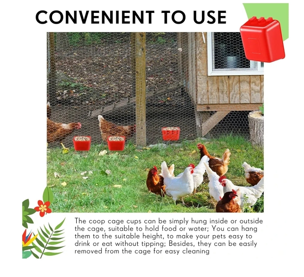 COMEDEROS PARA GALLOS , GALLINAS , POLLOS ,AVES 20 16oz COLOR ROJO