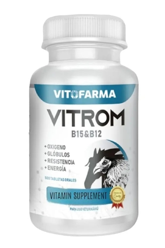 VITAMINA B15&B12 para GALLOS – VITROM B15&B12 100 TABLETAS Rooster