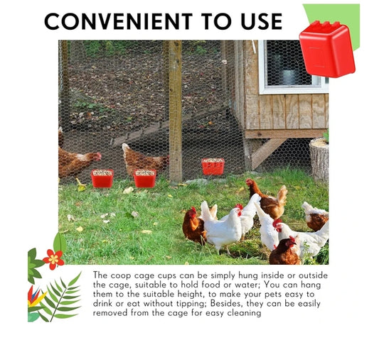 COMEDEROS PARA GALLOS , GALLINAS , POLLOS ,AVES 20 16oz  COLOR ROJO