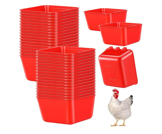 COMEDEROS PARA GALLOS , GALLINAS , POLLOS ,AVES 20 16oz  COLOR ROJO