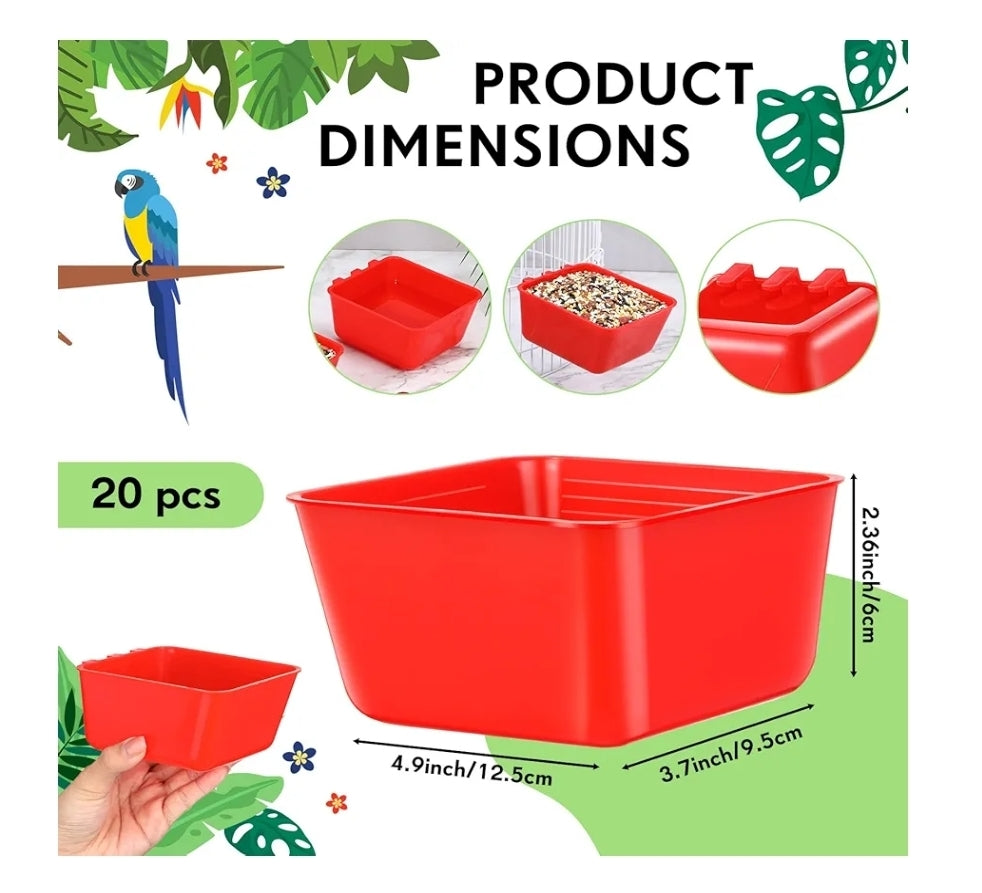 COMEDEROS PARA GALLOS , GALLINAS , POLLOS ,AVES 20 16oz  COLOR ROJO