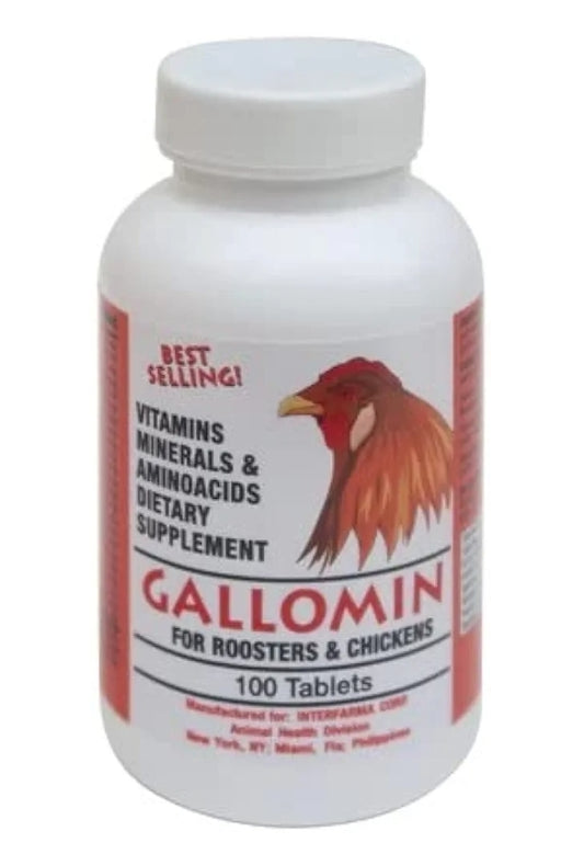 VITAMINAS AMINOÁCIDOS Y MINERALES PARA GALLOS GALLINAS POLLOS AVES DE CORRAL 100 TABLETAS